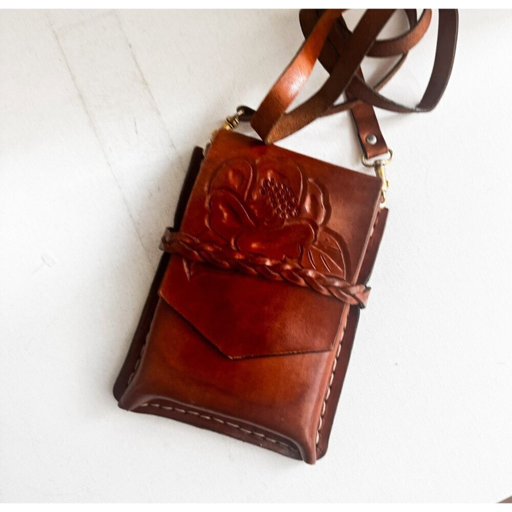 Vintage Hand Tooled Floral Mini Bag - Picture 3 of 7